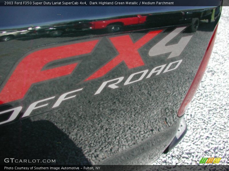 Dark Highland Green Metallic / Medium Parchment 2003 Ford F350 Super Duty Lariat SuperCab 4x4