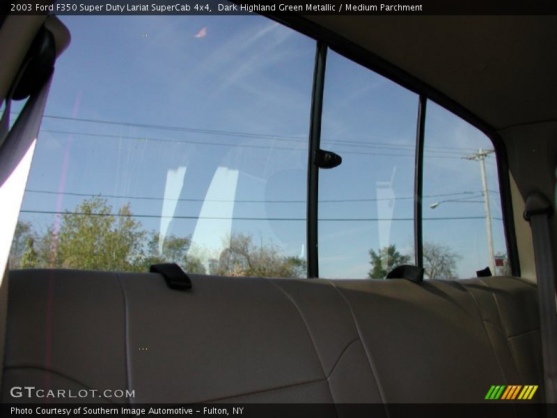 Dark Highland Green Metallic / Medium Parchment 2003 Ford F350 Super Duty Lariat SuperCab 4x4