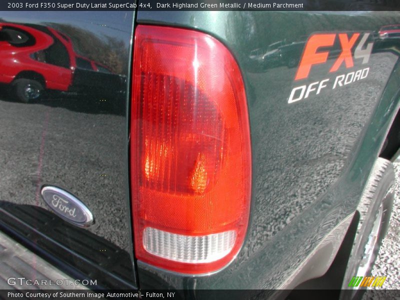 Dark Highland Green Metallic / Medium Parchment 2003 Ford F350 Super Duty Lariat SuperCab 4x4