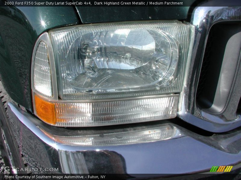 Dark Highland Green Metallic / Medium Parchment 2003 Ford F350 Super Duty Lariat SuperCab 4x4