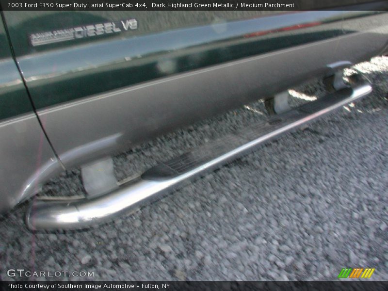 Dark Highland Green Metallic / Medium Parchment 2003 Ford F350 Super Duty Lariat SuperCab 4x4