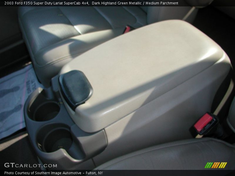 Dark Highland Green Metallic / Medium Parchment 2003 Ford F350 Super Duty Lariat SuperCab 4x4