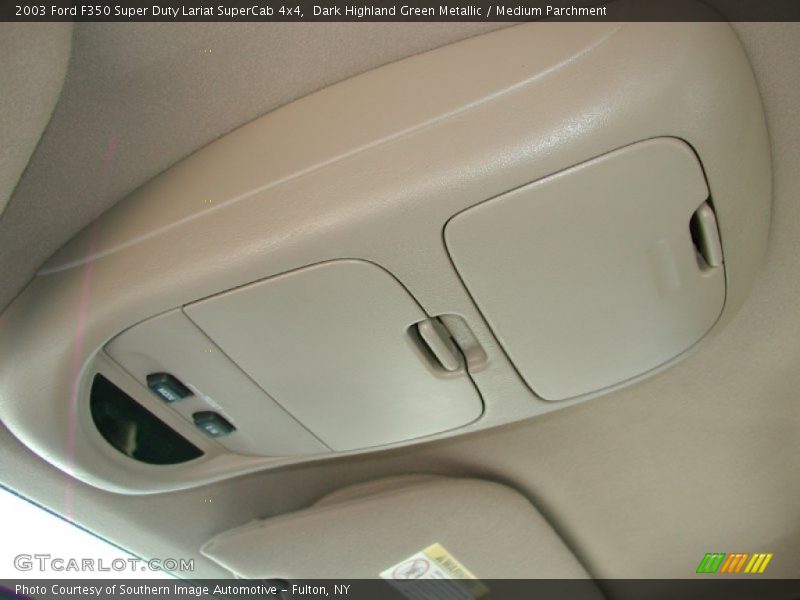 Dark Highland Green Metallic / Medium Parchment 2003 Ford F350 Super Duty Lariat SuperCab 4x4
