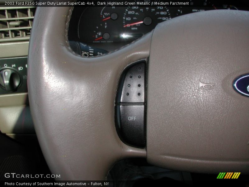 Dark Highland Green Metallic / Medium Parchment 2003 Ford F350 Super Duty Lariat SuperCab 4x4