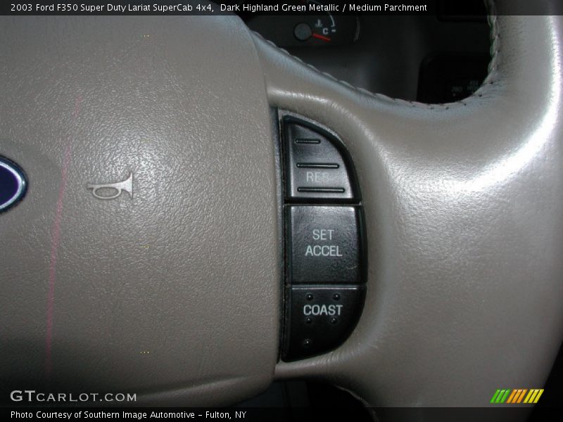 Dark Highland Green Metallic / Medium Parchment 2003 Ford F350 Super Duty Lariat SuperCab 4x4