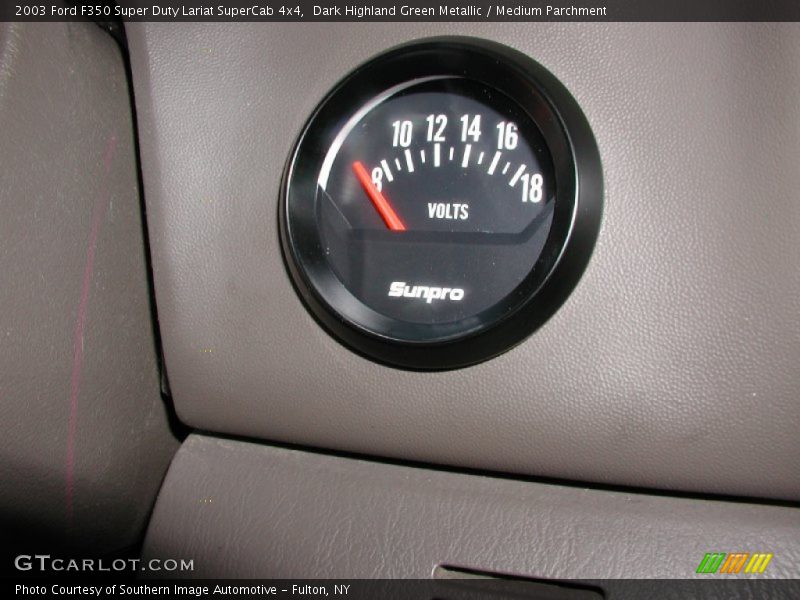 Dark Highland Green Metallic / Medium Parchment 2003 Ford F350 Super Duty Lariat SuperCab 4x4