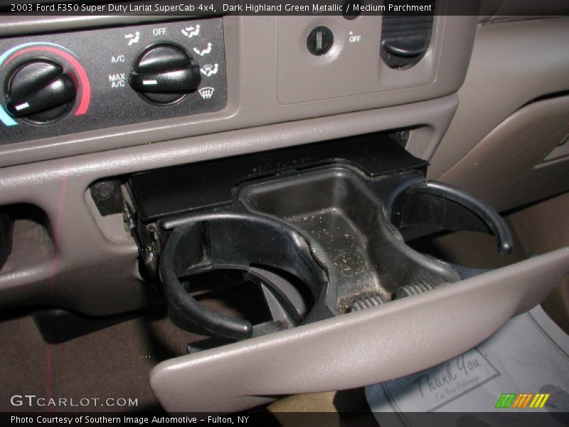 Dark Highland Green Metallic / Medium Parchment 2003 Ford F350 Super Duty Lariat SuperCab 4x4