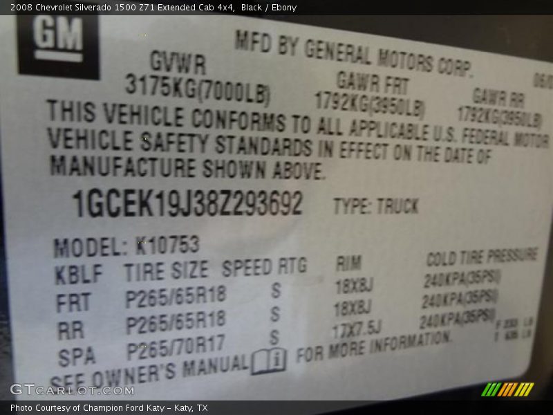Black / Ebony 2008 Chevrolet Silverado 1500 Z71 Extended Cab 4x4