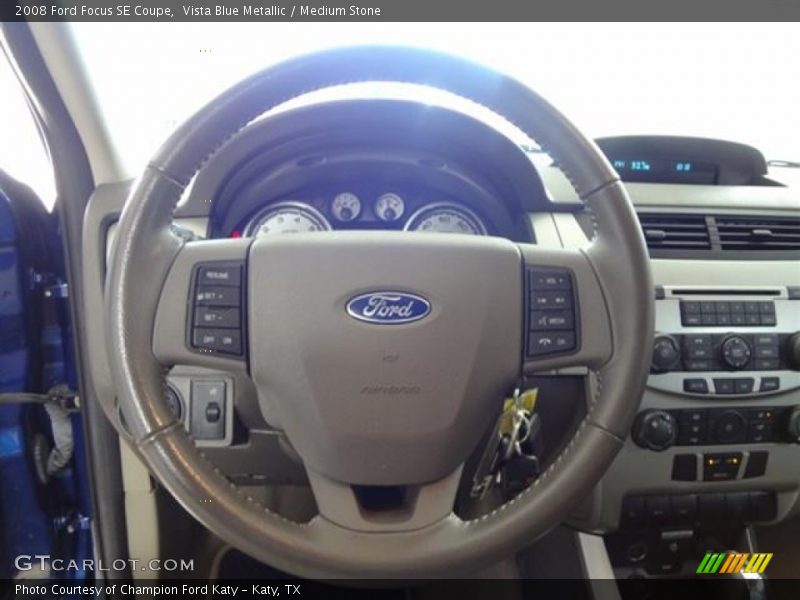 Vista Blue Metallic / Medium Stone 2008 Ford Focus SE Coupe