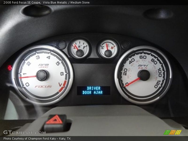 Vista Blue Metallic / Medium Stone 2008 Ford Focus SE Coupe