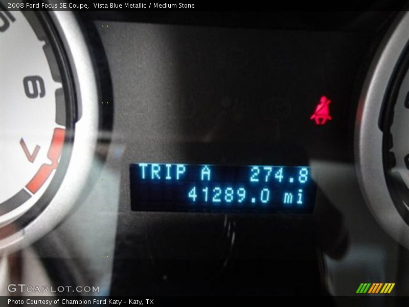 Vista Blue Metallic / Medium Stone 2008 Ford Focus SE Coupe