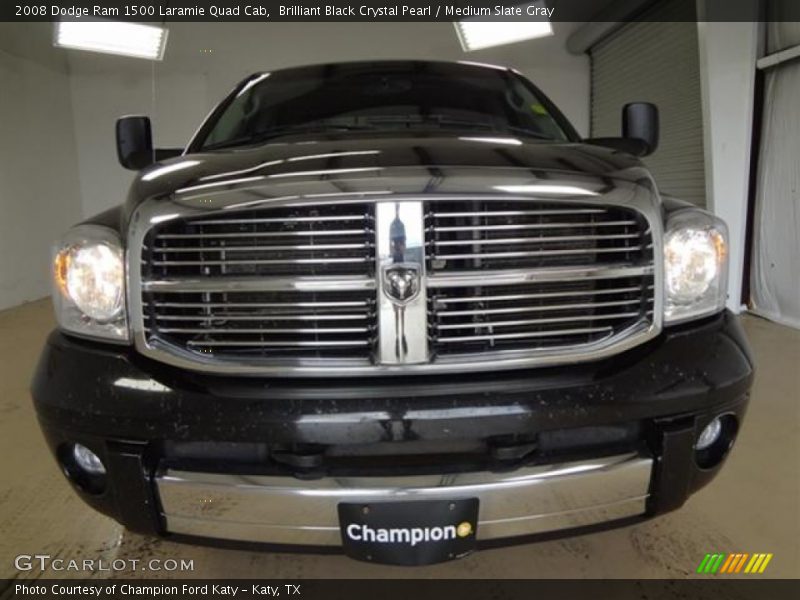 Brilliant Black Crystal Pearl / Medium Slate Gray 2008 Dodge Ram 1500 Laramie Quad Cab
