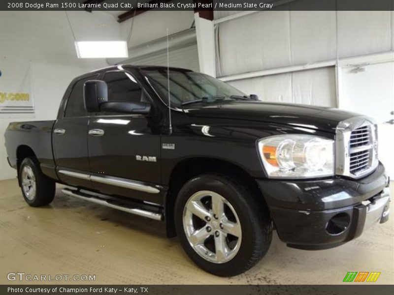 Brilliant Black Crystal Pearl / Medium Slate Gray 2008 Dodge Ram 1500 Laramie Quad Cab