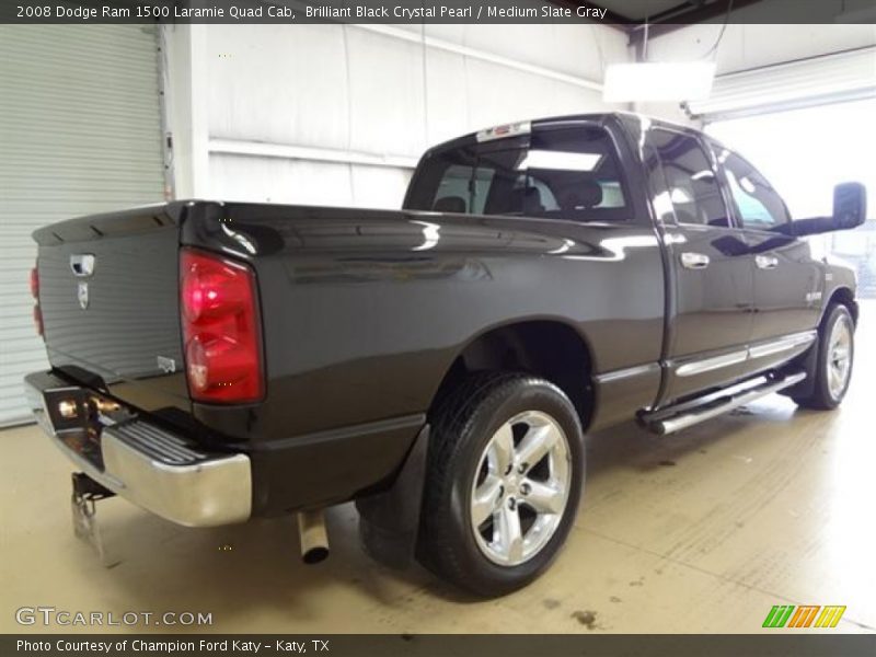 Brilliant Black Crystal Pearl / Medium Slate Gray 2008 Dodge Ram 1500 Laramie Quad Cab