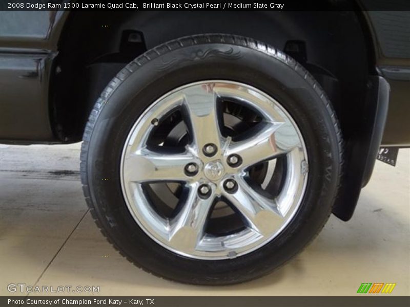Brilliant Black Crystal Pearl / Medium Slate Gray 2008 Dodge Ram 1500 Laramie Quad Cab