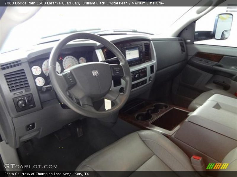 Brilliant Black Crystal Pearl / Medium Slate Gray 2008 Dodge Ram 1500 Laramie Quad Cab