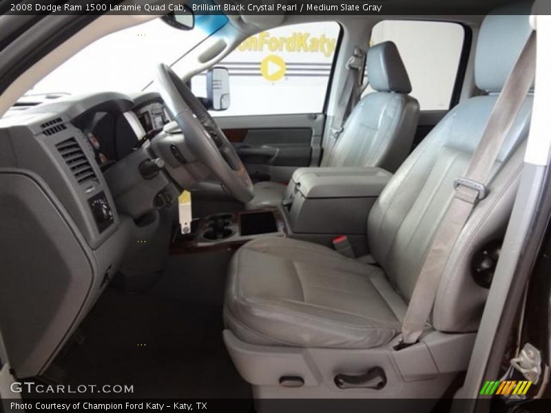 Brilliant Black Crystal Pearl / Medium Slate Gray 2008 Dodge Ram 1500 Laramie Quad Cab