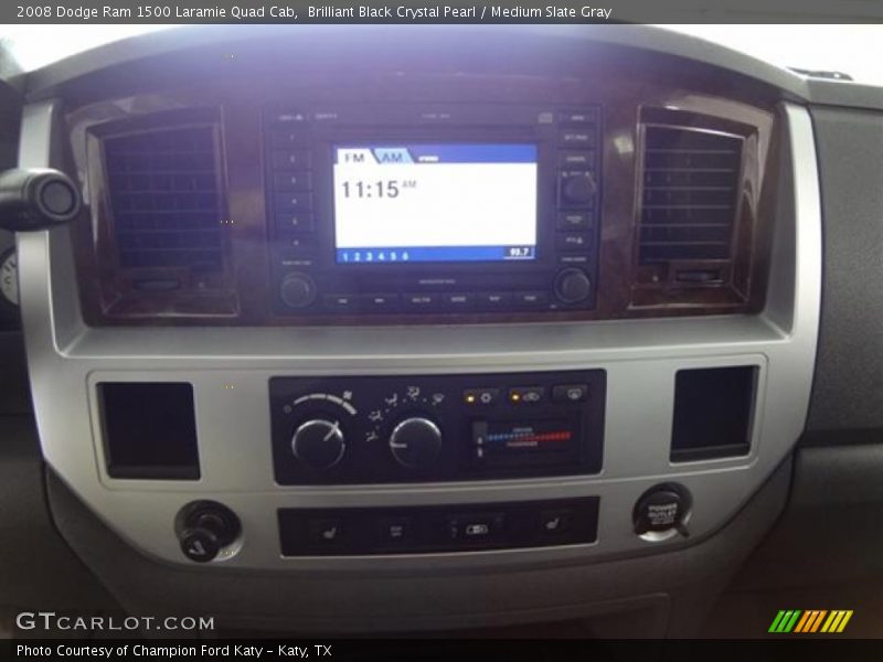 Brilliant Black Crystal Pearl / Medium Slate Gray 2008 Dodge Ram 1500 Laramie Quad Cab