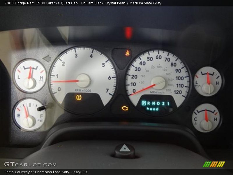 Brilliant Black Crystal Pearl / Medium Slate Gray 2008 Dodge Ram 1500 Laramie Quad Cab