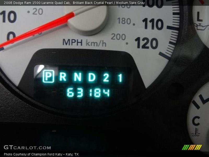 Brilliant Black Crystal Pearl / Medium Slate Gray 2008 Dodge Ram 1500 Laramie Quad Cab