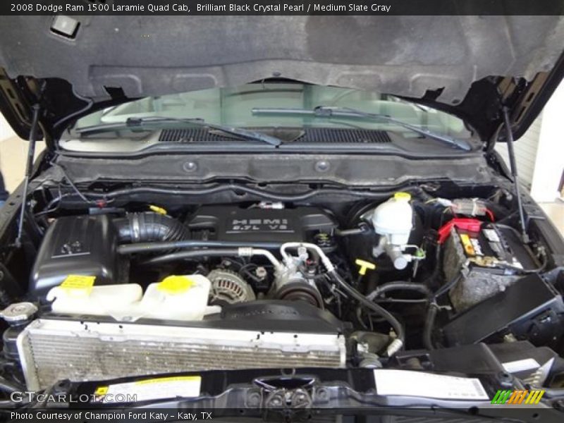 Brilliant Black Crystal Pearl / Medium Slate Gray 2008 Dodge Ram 1500 Laramie Quad Cab