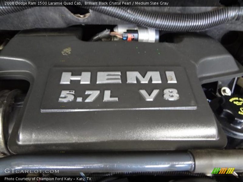 Brilliant Black Crystal Pearl / Medium Slate Gray 2008 Dodge Ram 1500 Laramie Quad Cab