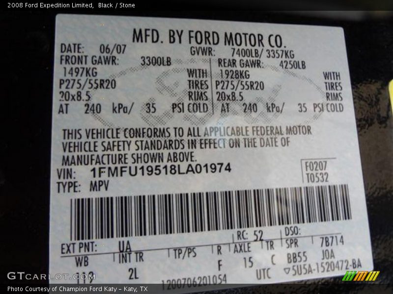 Black / Stone 2008 Ford Expedition Limited