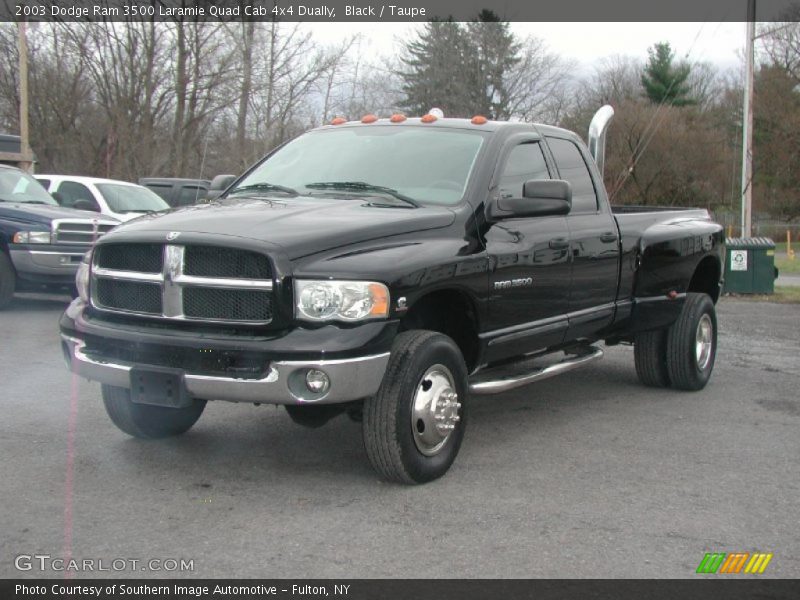 Black / Taupe 2003 Dodge Ram 3500 Laramie Quad Cab 4x4 Dually