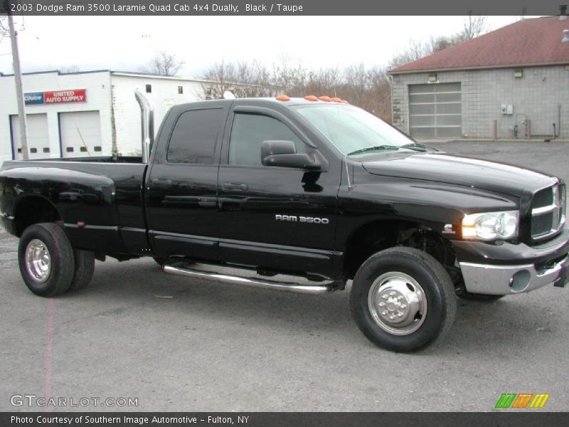 Black / Taupe 2003 Dodge Ram 3500 Laramie Quad Cab 4x4 Dually
