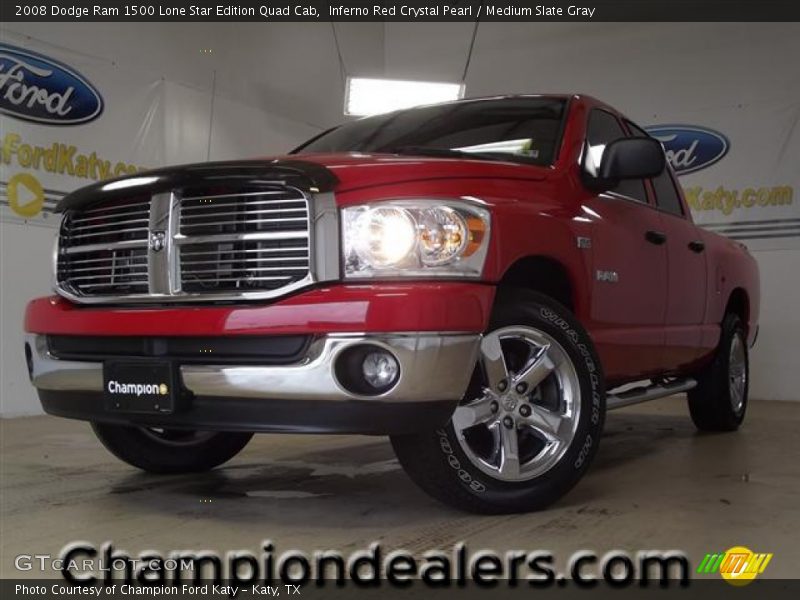 Inferno Red Crystal Pearl / Medium Slate Gray 2008 Dodge Ram 1500 Lone Star Edition Quad Cab