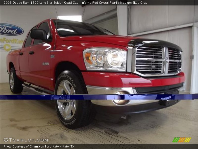 Inferno Red Crystal Pearl / Medium Slate Gray 2008 Dodge Ram 1500 Lone Star Edition Quad Cab