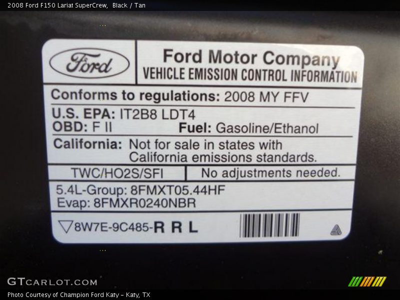 Black / Tan 2008 Ford F150 Lariat SuperCrew