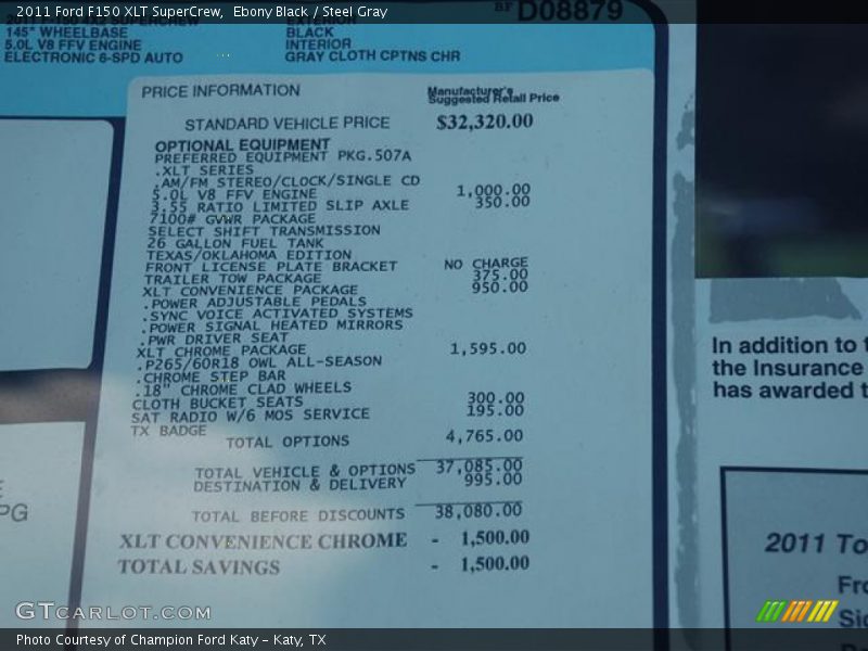 Ebony Black / Steel Gray 2011 Ford F150 XLT SuperCrew