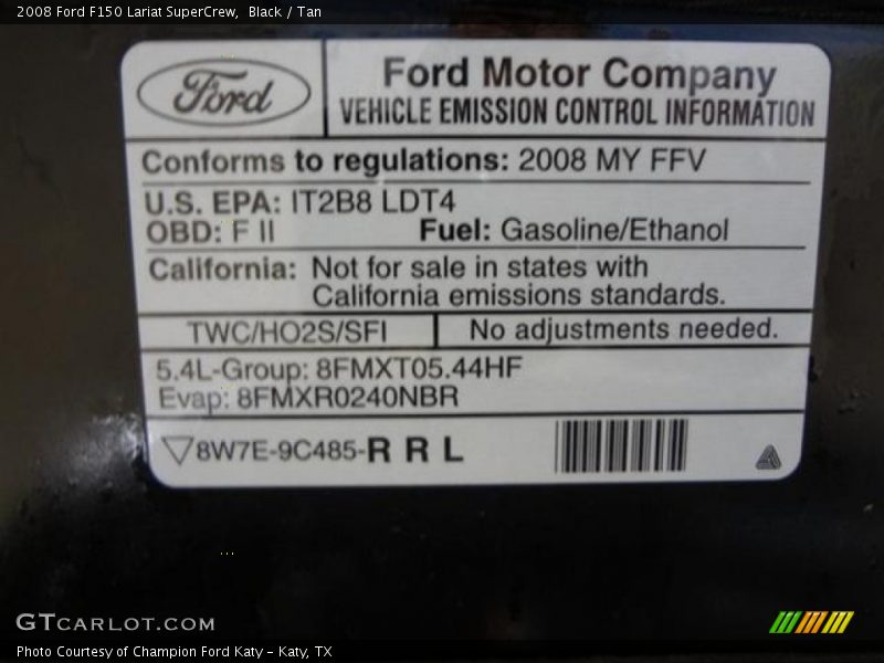 Black / Tan 2008 Ford F150 Lariat SuperCrew