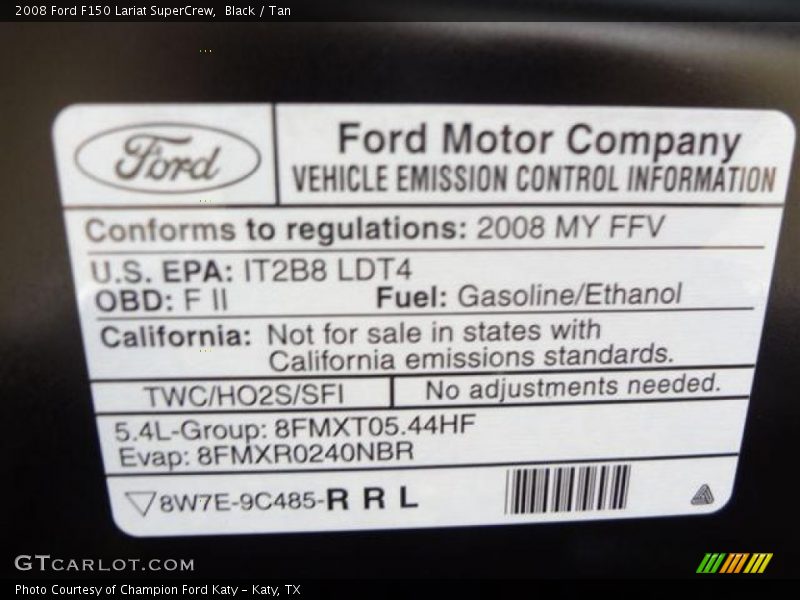 Black / Tan 2008 Ford F150 Lariat SuperCrew