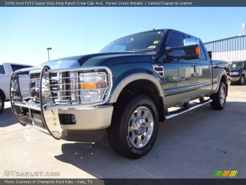 Forest Green Metallic / Camel/Chaparral Leather 2008 Ford F250 Super Duty King Ranch Crew Cab 4x4