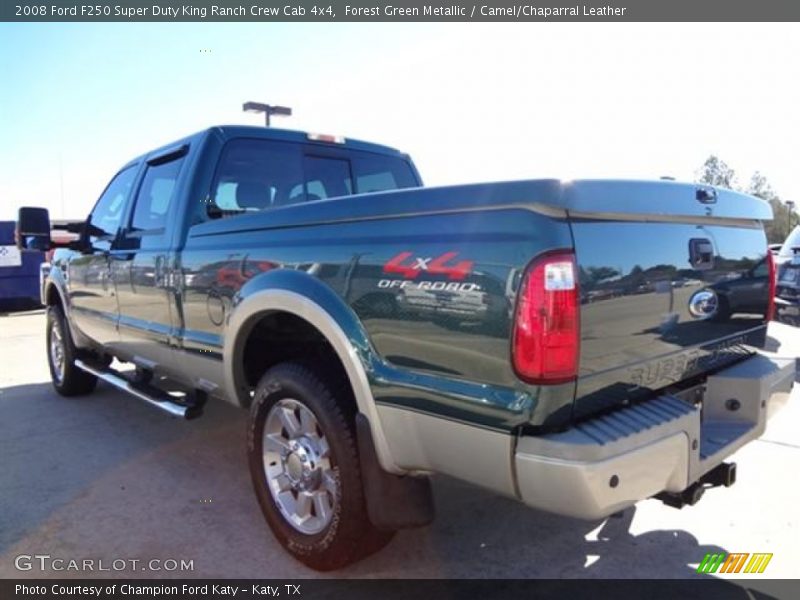 Forest Green Metallic / Camel/Chaparral Leather 2008 Ford F250 Super Duty King Ranch Crew Cab 4x4