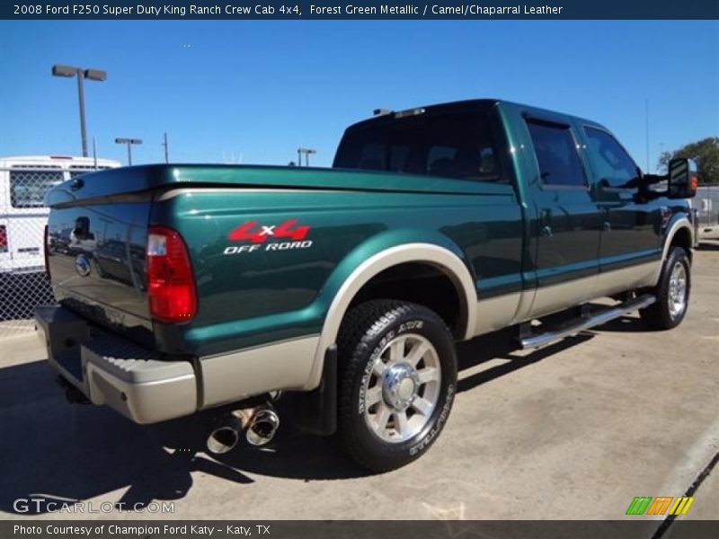 Forest Green Metallic / Camel/Chaparral Leather 2008 Ford F250 Super Duty King Ranch Crew Cab 4x4
