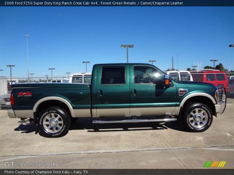 Forest Green Metallic / Camel/Chaparral Leather 2008 Ford F250 Super Duty King Ranch Crew Cab 4x4