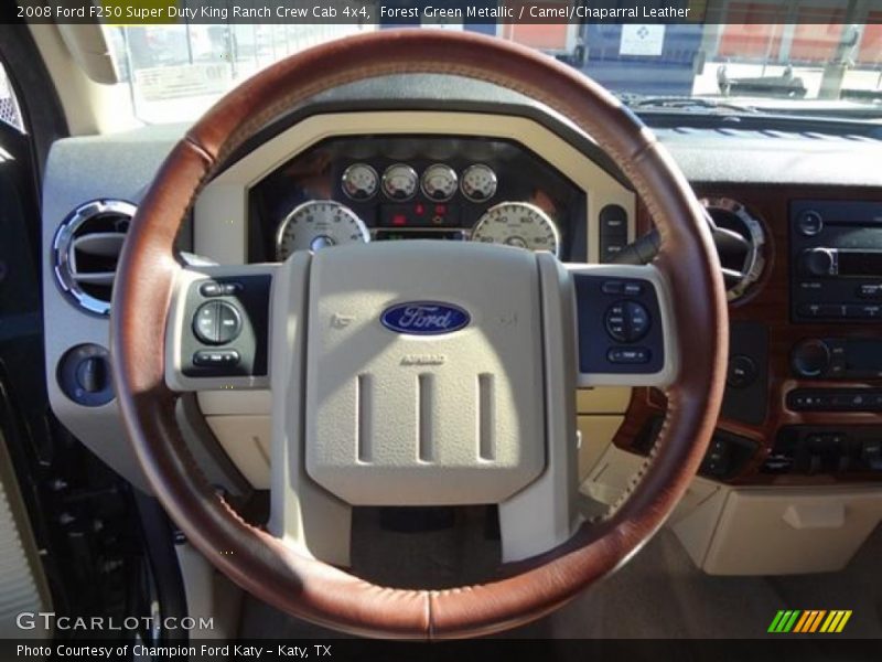 Forest Green Metallic / Camel/Chaparral Leather 2008 Ford F250 Super Duty King Ranch Crew Cab 4x4