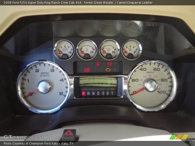 Forest Green Metallic / Camel/Chaparral Leather 2008 Ford F250 Super Duty King Ranch Crew Cab 4x4