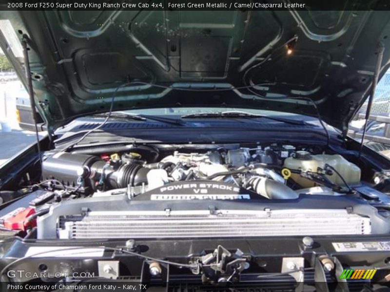 Forest Green Metallic / Camel/Chaparral Leather 2008 Ford F250 Super Duty King Ranch Crew Cab 4x4