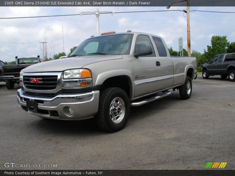 Silver Birch Metallic / Dark Pewter 2005 GMC Sierra 2500HD SLE Extended Cab 4x4