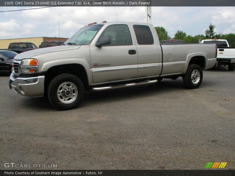 Silver Birch Metallic / Dark Pewter 2005 GMC Sierra 2500HD SLE Extended Cab 4x4