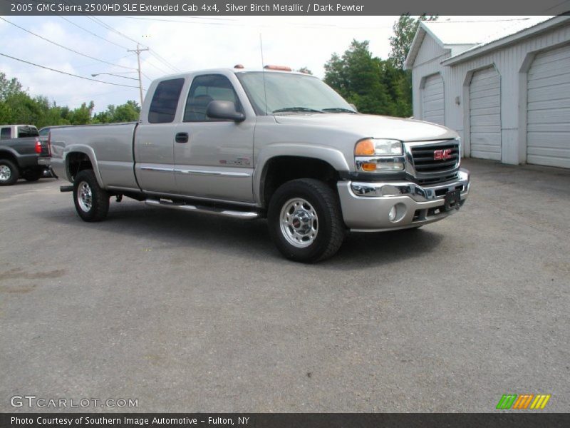 Silver Birch Metallic / Dark Pewter 2005 GMC Sierra 2500HD SLE Extended Cab 4x4