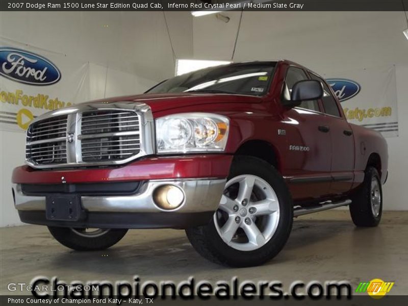 Inferno Red Crystal Pearl / Medium Slate Gray 2007 Dodge Ram 1500 Lone Star Edition Quad Cab