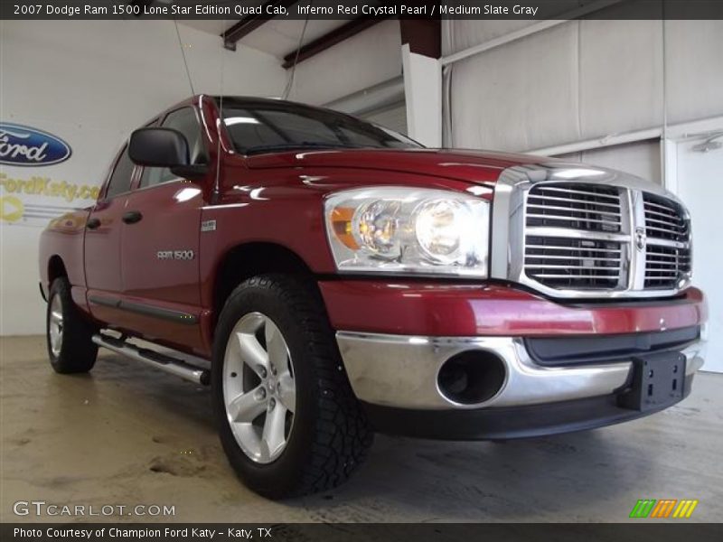 Inferno Red Crystal Pearl / Medium Slate Gray 2007 Dodge Ram 1500 Lone Star Edition Quad Cab