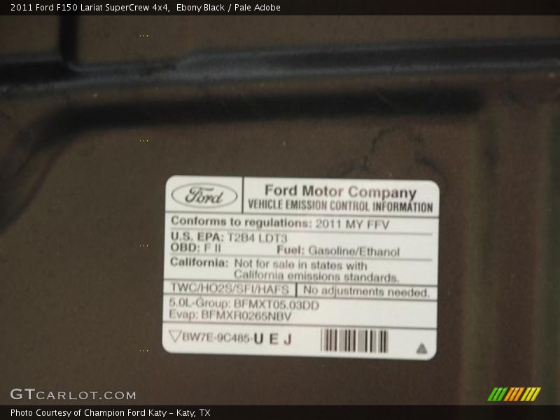 Ebony Black / Pale Adobe 2011 Ford F150 Lariat SuperCrew 4x4