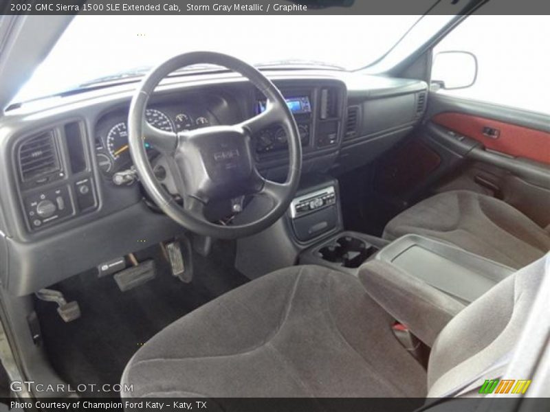 Storm Gray Metallic / Graphite 2002 GMC Sierra 1500 SLE Extended Cab