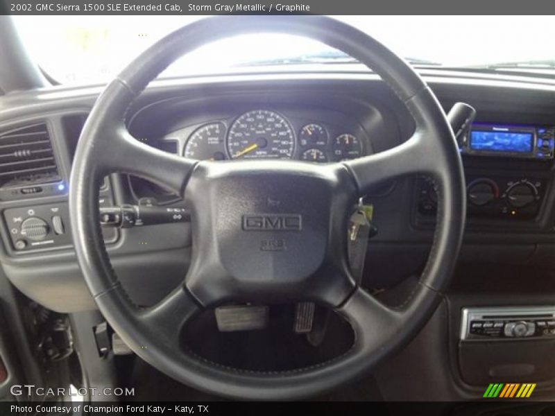 Storm Gray Metallic / Graphite 2002 GMC Sierra 1500 SLE Extended Cab